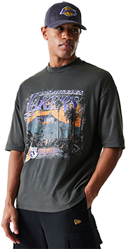 Tričko New Era NBA Washed Graphic Los Angeles Lakers T-Shirt Šedá | 60684346-20, 0