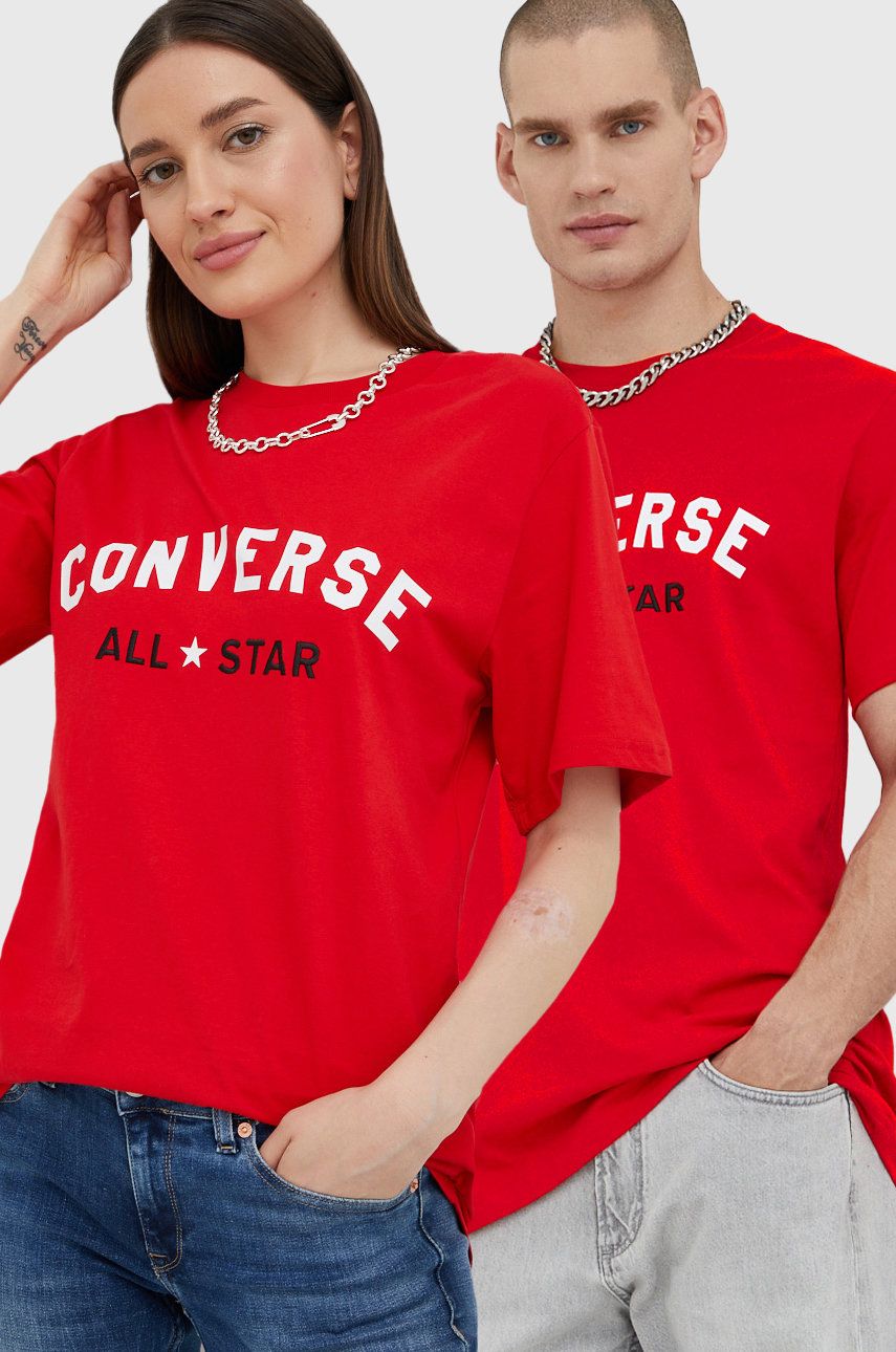 Tričko Converse Converse T-Shirt with Print Červená | 10023844.A03, 0