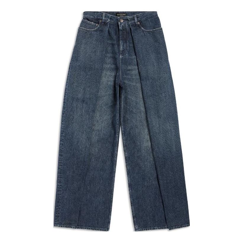 Džínsy Balenciaga Double Side Wide Leg Jeans Modrá | 767983TNW654445