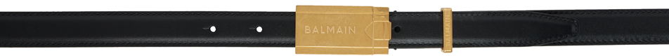 Opasok Balmain Balmain Calfskin Plaque Belt Čierna | DM0WJ041LSLX, 0