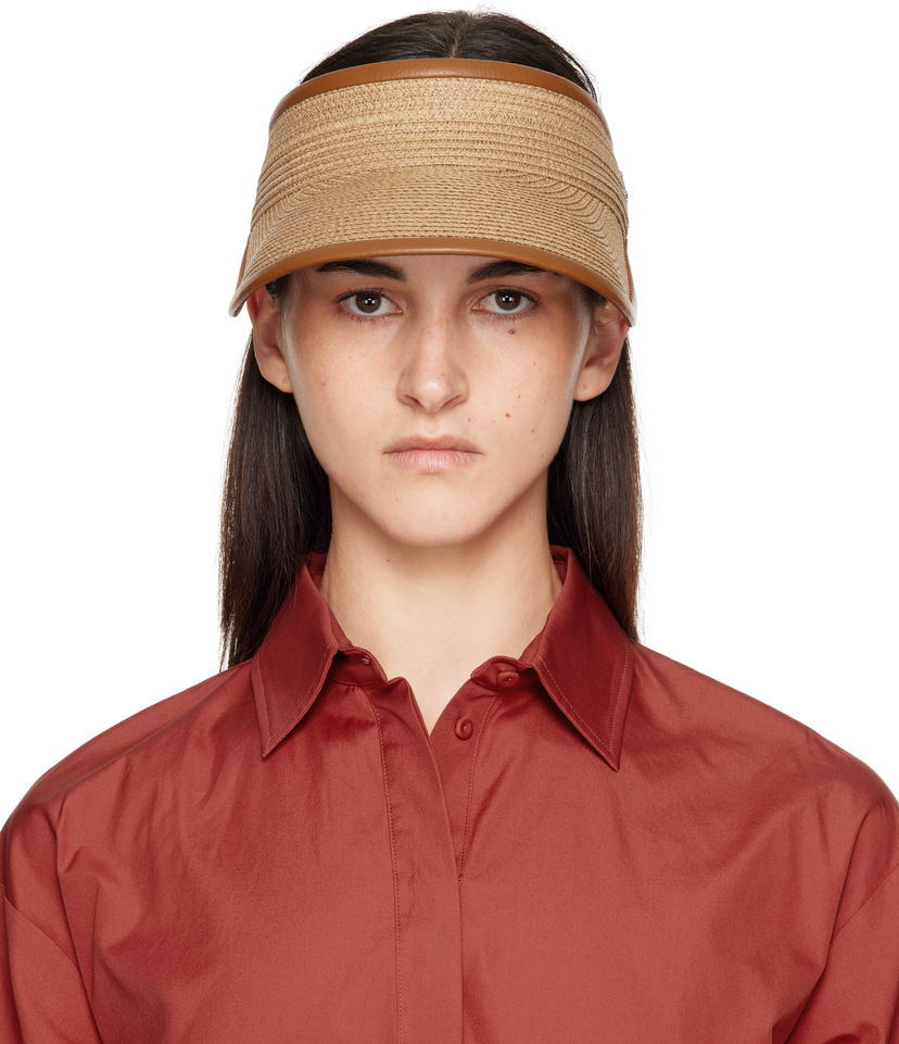 Klobúk Max Mara Max Mara Mogador Woven Sun Visor Hnedá | 2514571012600