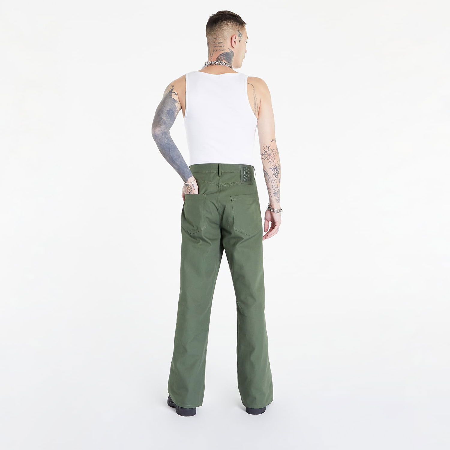 Nohavice RAF SIMONS Wide Fit Denim Workwear Pants Zelené | 222-M317-10080-0023, 0