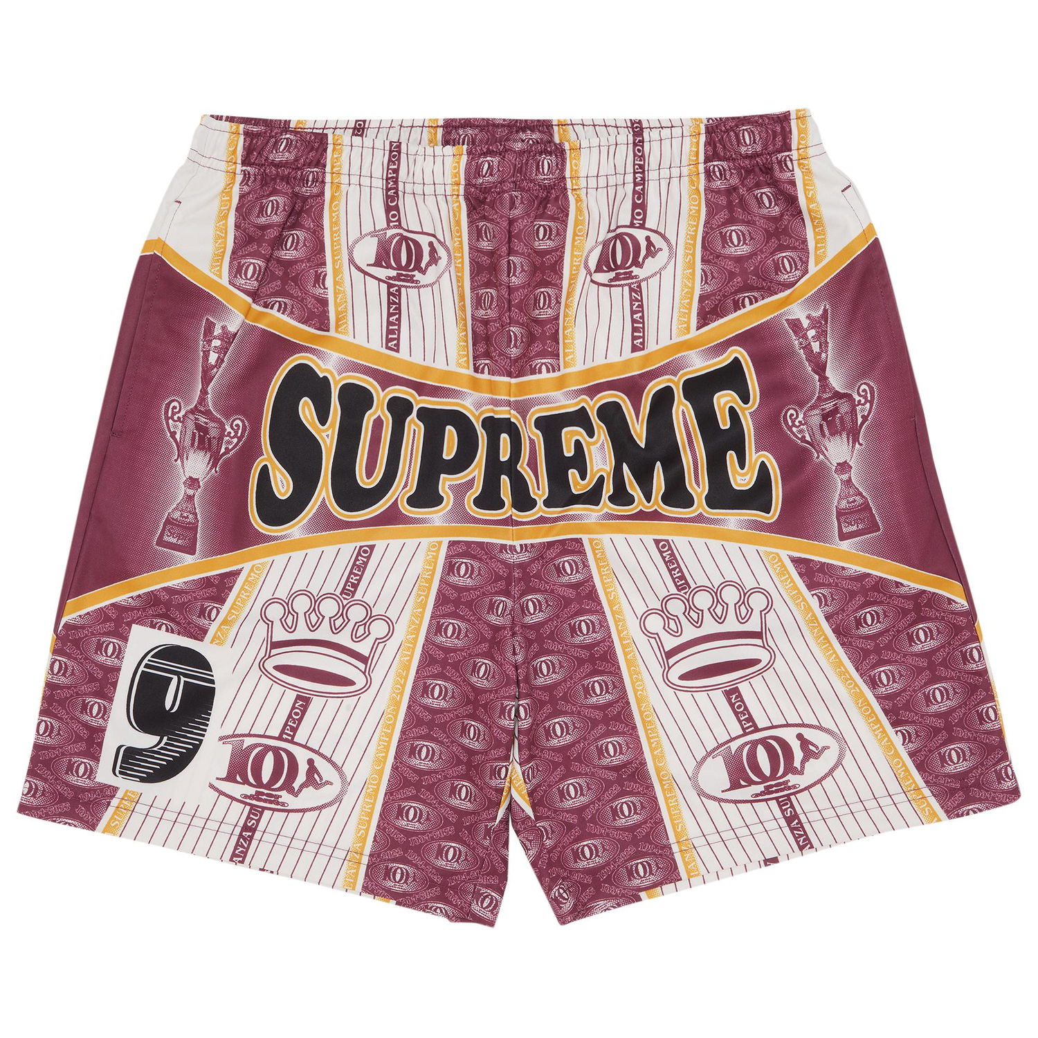 Šortky Supreme Por Ciento Soccer Short Vínová | FW22SH3 BURGUNDY, 1