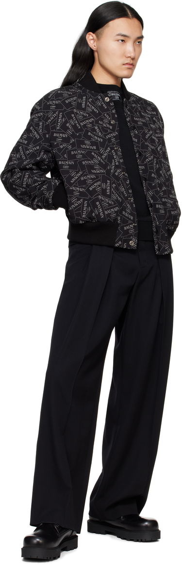 Bomber bunda Balmain Balmain Printed Label Bomber Jacket Čierna | EH1TF955VH56, 3