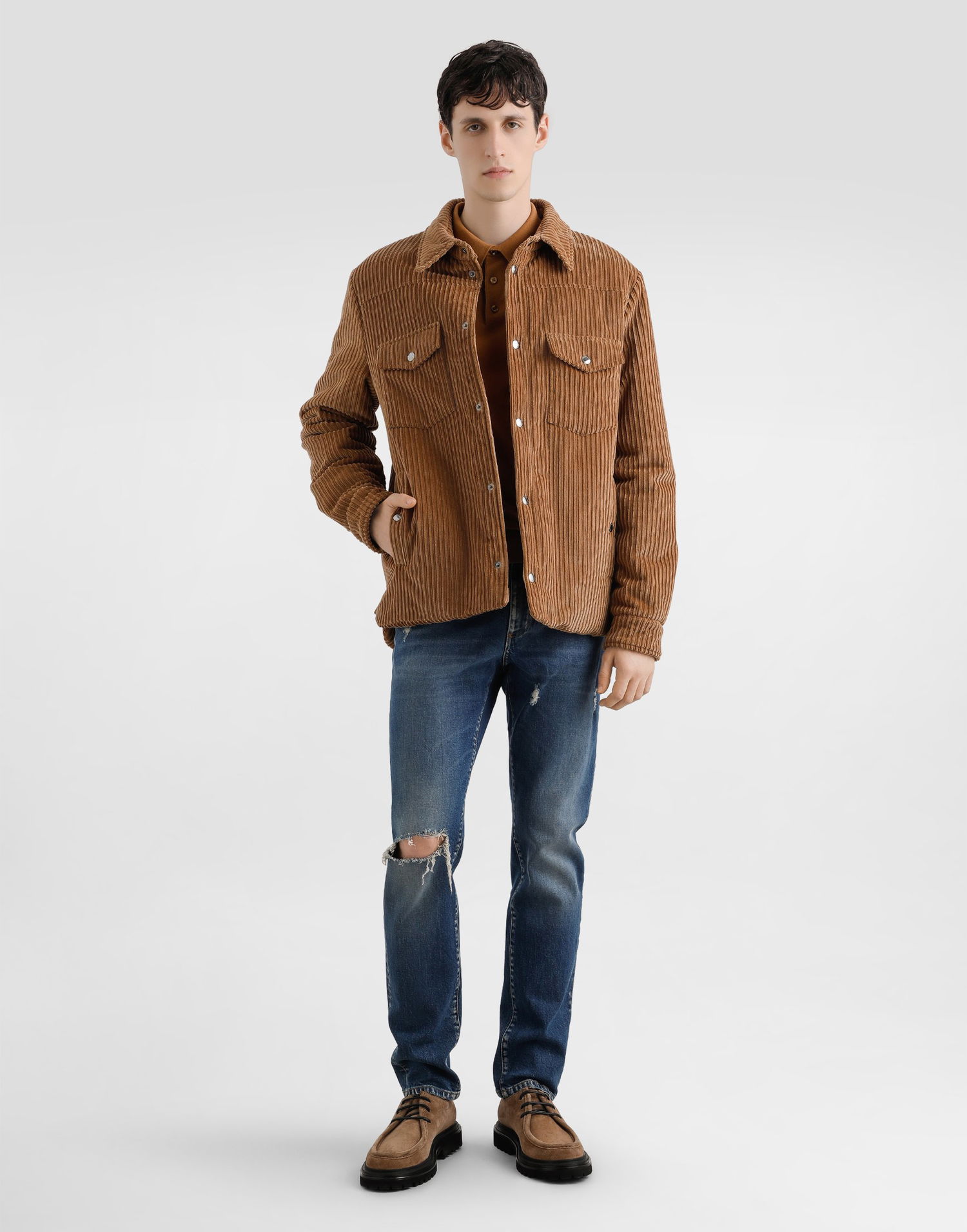 Džínsy Dolce & Gabbana Dolce & Gabbana Slim-Fit Distressed Stretch Cotton Jeans Modrá | GY07CDG8NK4S9001, 1