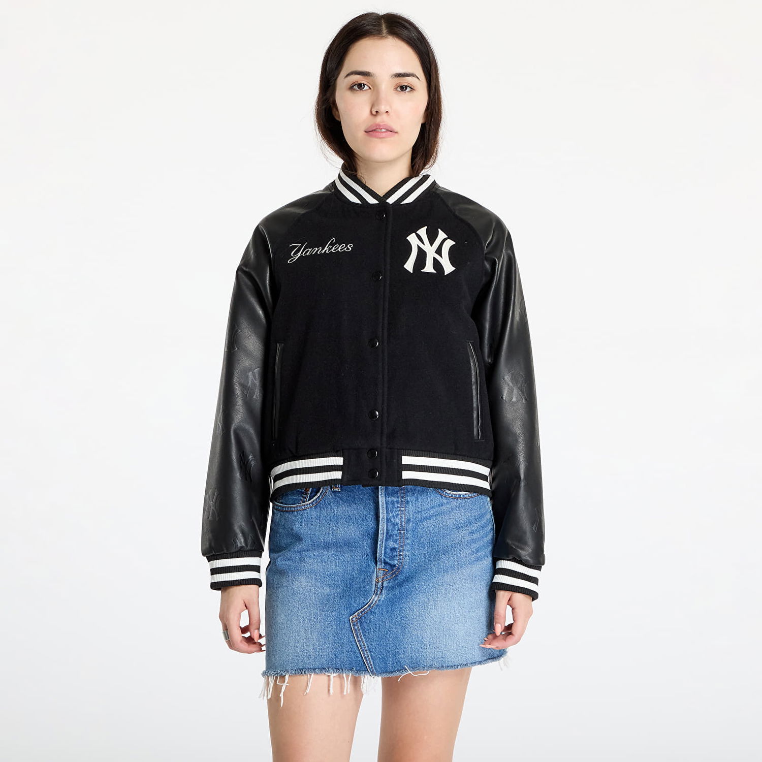 Bomber bunda New Era MLB Varsity New York Yankees Black/ Off White Čierna | 60564962, 0