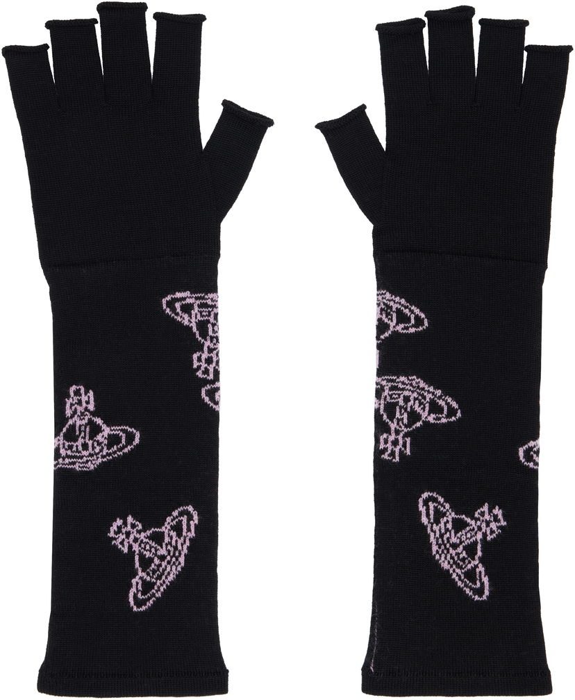 Rukavice Vivienne Westwood Fingerless Long Gloves Čierna | 8202002S-K004F-