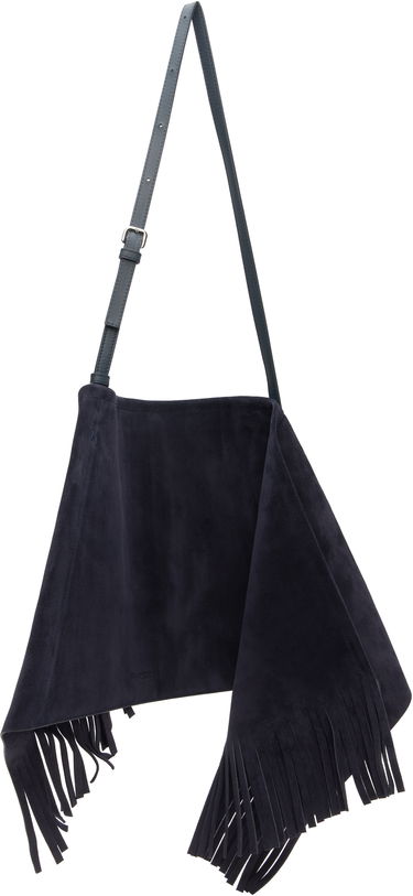 Taška cez rameno JW Anderson JW Anderson Medium Suede Fringe Scarf Bag Navy | HB0700-LA0361, 1