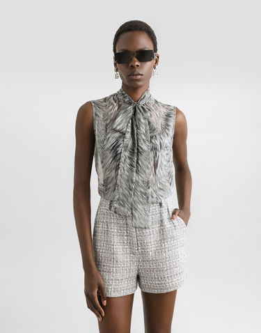 Košeľa Dolce & Gabbana Print Chiffon Shirt Šedá | F7AO1TIS1X3HI3VQ, 3