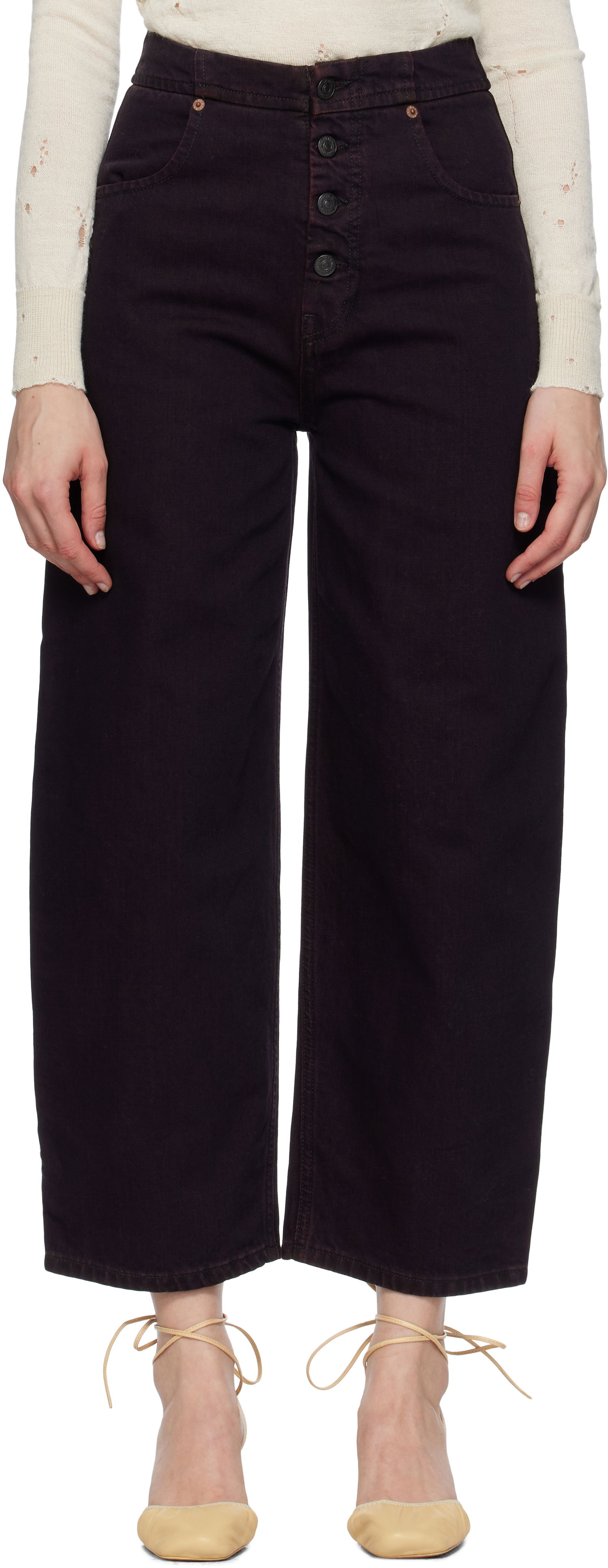 Džínsy Maison Margiela MM6 Maison Margiela Barrel-Leg Jeans Vínová | S52LA0268 M30032, 0