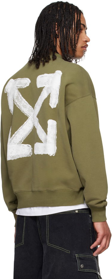 Mikina Off-White Off-White Spray Arrow Skate Sweatshirt Zelené | OMBA054S25FLE0045601, 2