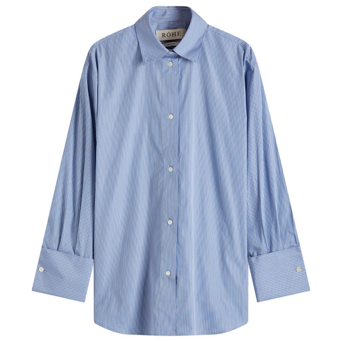 Košeľa Róhe Oversized Stripe Shirt Modrá | 414-19-099, 0