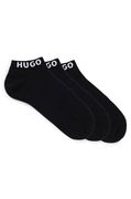 HUGO Three-Pack Ankle Socks with Logo Cuffs