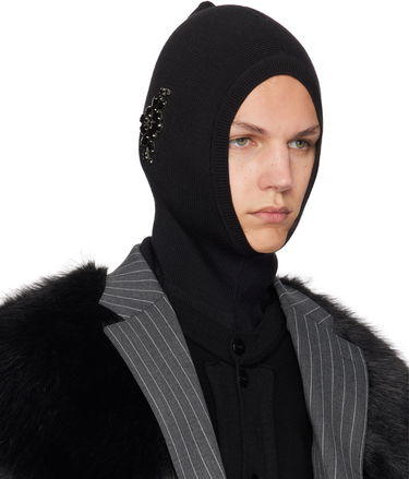 Kulicha Simone Rocha Simone Rocha Merino Silk Knit Balaclava with Crystal Embellishments Čierna | KMK5MB 0647, 1