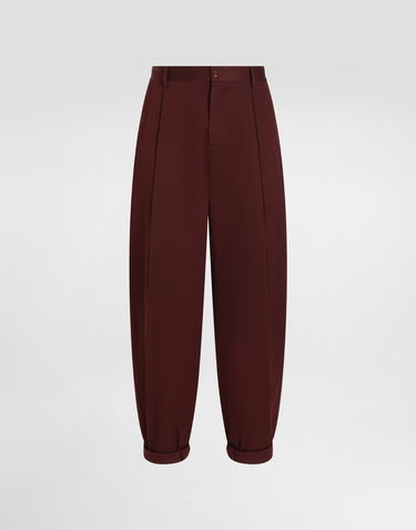 Nohavice Dolce & Gabbana Dolce & Gabbana Cotton Gabardine Pants With Double Darts Vínová | GP10DTFUFNVM5039_1, 0