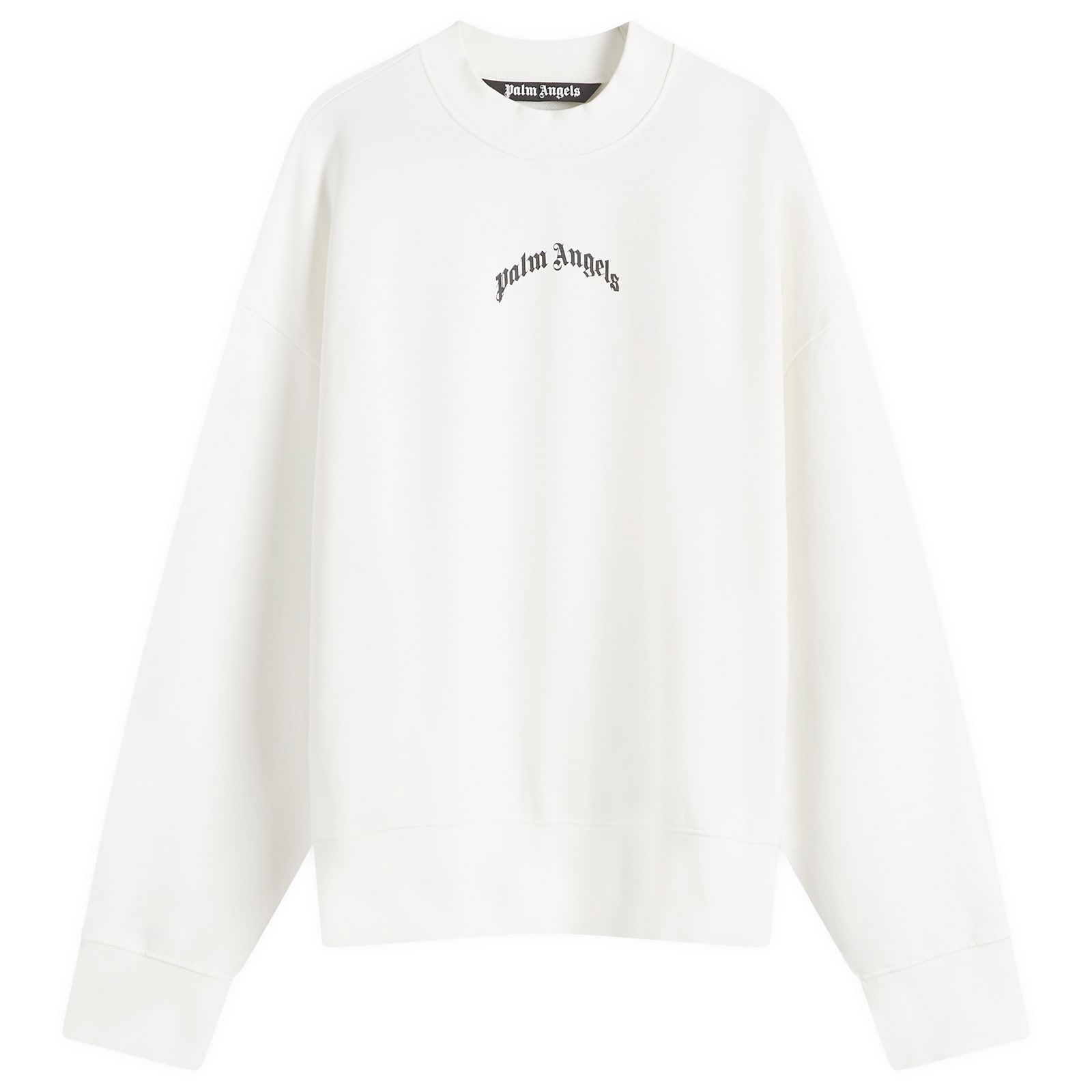 Curved Logo Crew Sweat Off White/Black