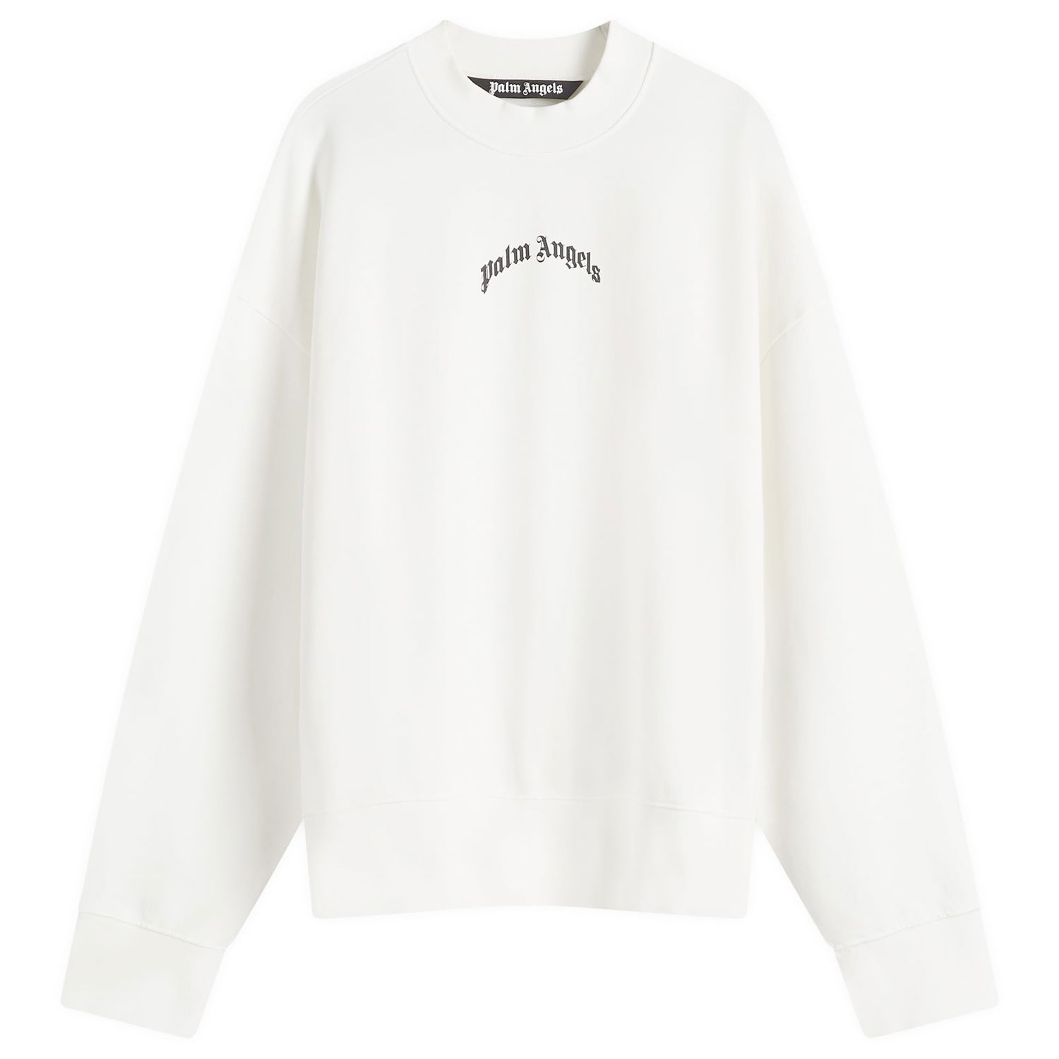 Mikina Palm Angels Curved Logo Crew Sweat Off White/Black Biela | PMBA080S25FLE0010310, 0