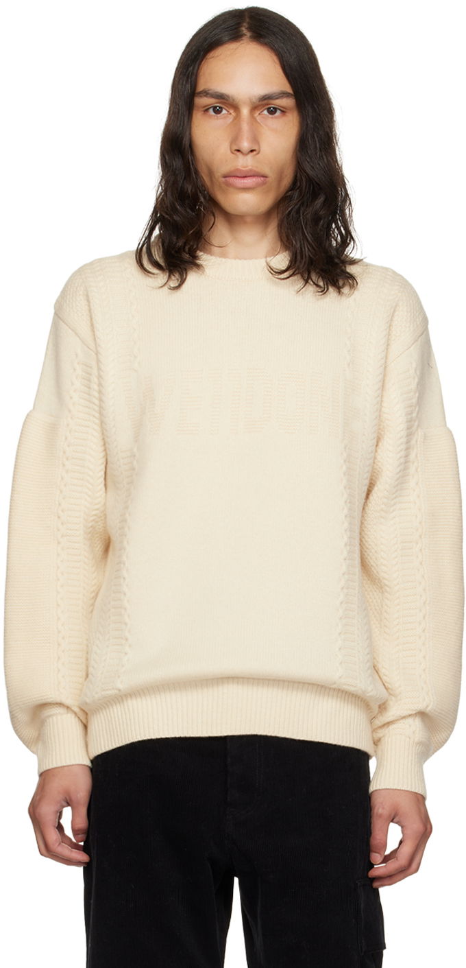 Sveter We11done We11done Square Patch Knit Sweater Béžová | WD-KT3-23-643-U-IV, 0