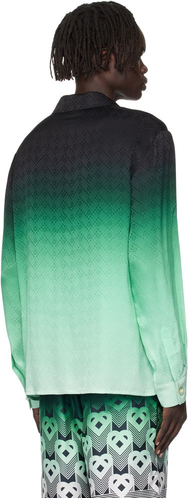 Košeľa Casablanca Casablanca Ping Pong Silk Long Sleeve Shirt Zelené | U-MPF25-SH-006-03, 2
