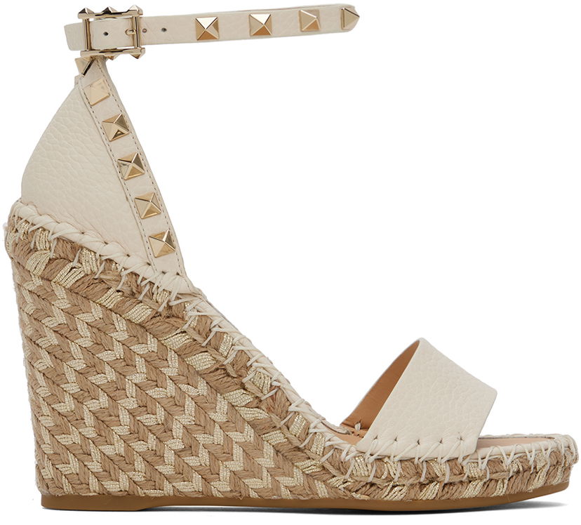 Tenisky a topánky Valentino Valentino Garavani Double Rockstud Wedge Espadrilles Biela | 5W2S0090FEQ