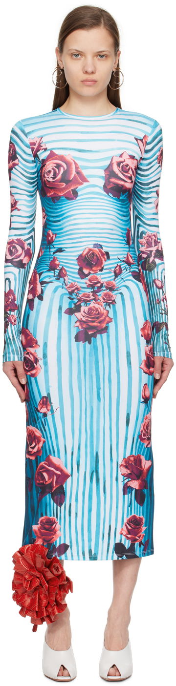 Šaty Jean Paul Gaultier Gaultier Flower Print Maxi Dress Modrá | 24/25-F-RO166-J551-503001, 0