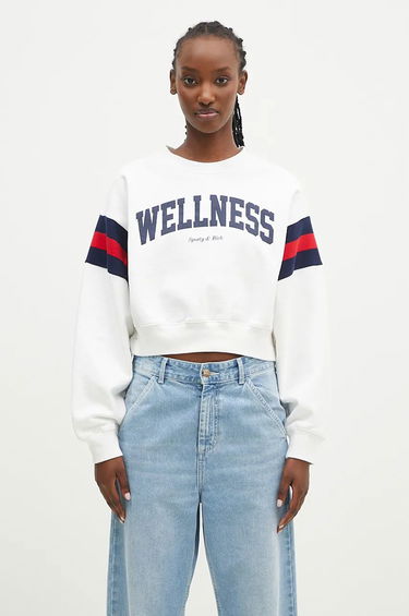 Mikina Sporty & Rich Wellness Ivy Cropped Sweatshirt Biela | WS058S406WW, 0