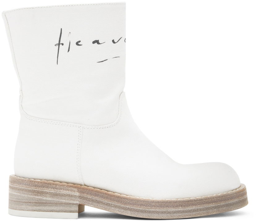 Oblečenie Ann Demeulemeester Ann Demeulemeester Billie Canvas Boots Biela | 2201-W-R11-195-001