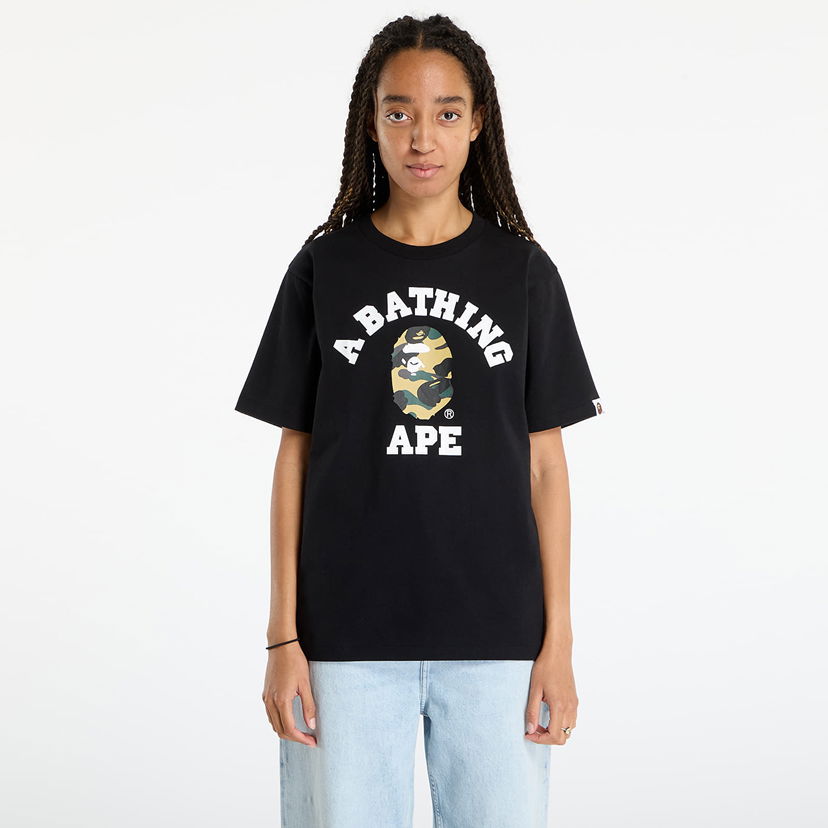 Tričko BAPE 1St Camo College T-Shirt Čierna | 001TEL801011MBKD
