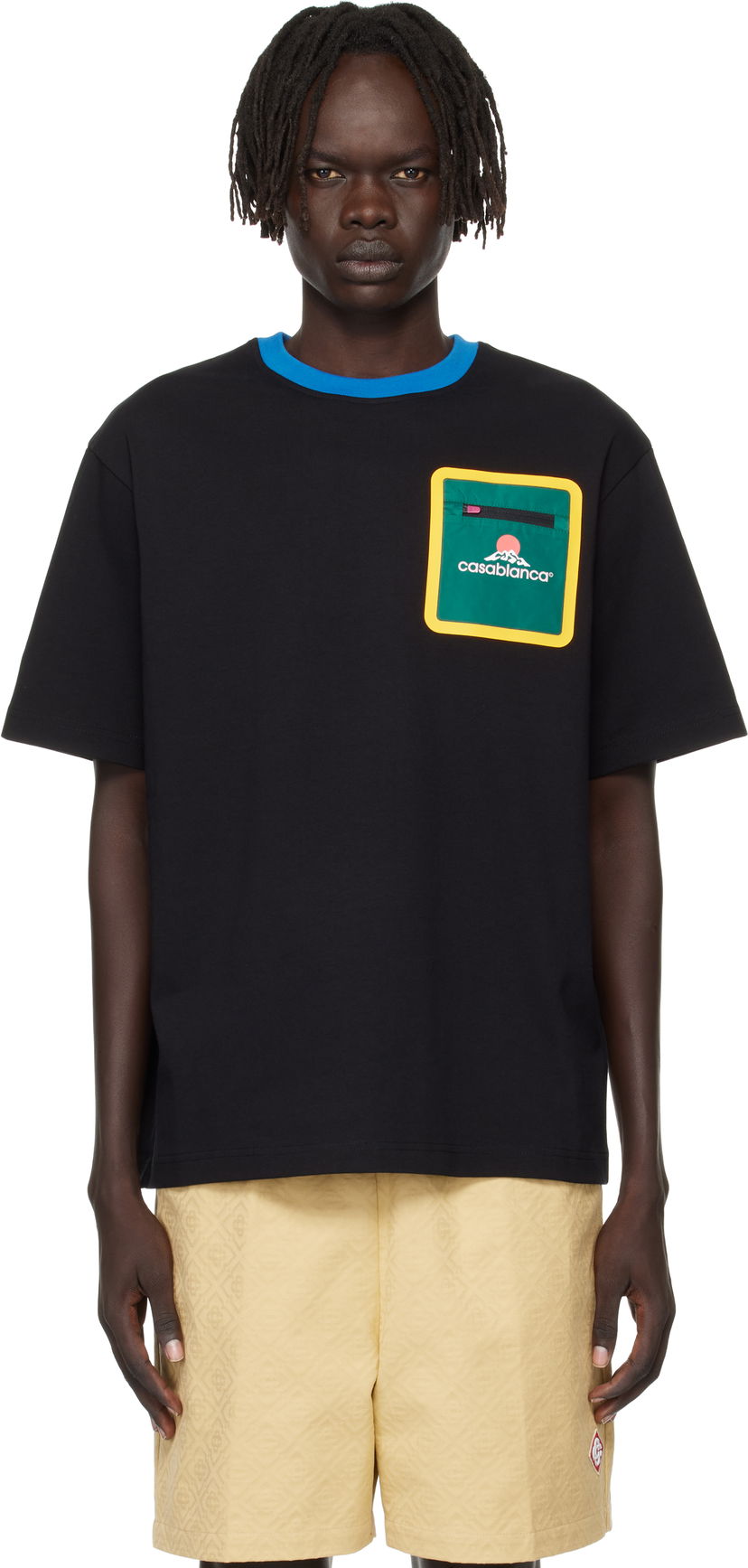 Tričko Casablanca Casablanca Montagne Pocket Tee Čierna | MPF25-JTS-043-01