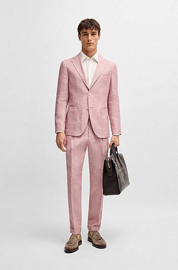 Košeľa BOSS Slim-Fit Linen Shirt Biela | 50541109, 1