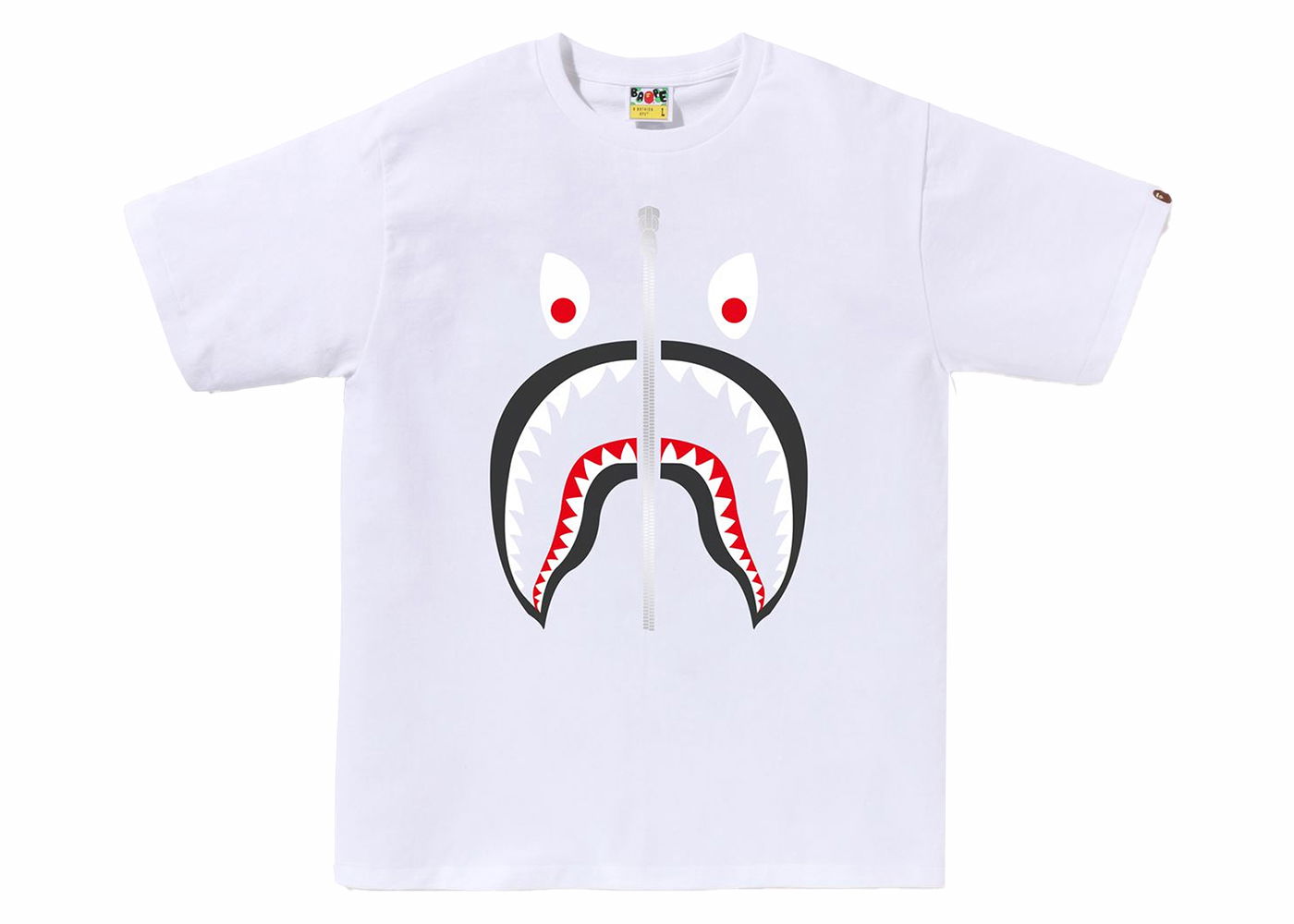 Tričko BAPE BAPE A Bathing Ape Mad Shark Tee White Biela | 1J80-110-059, 0