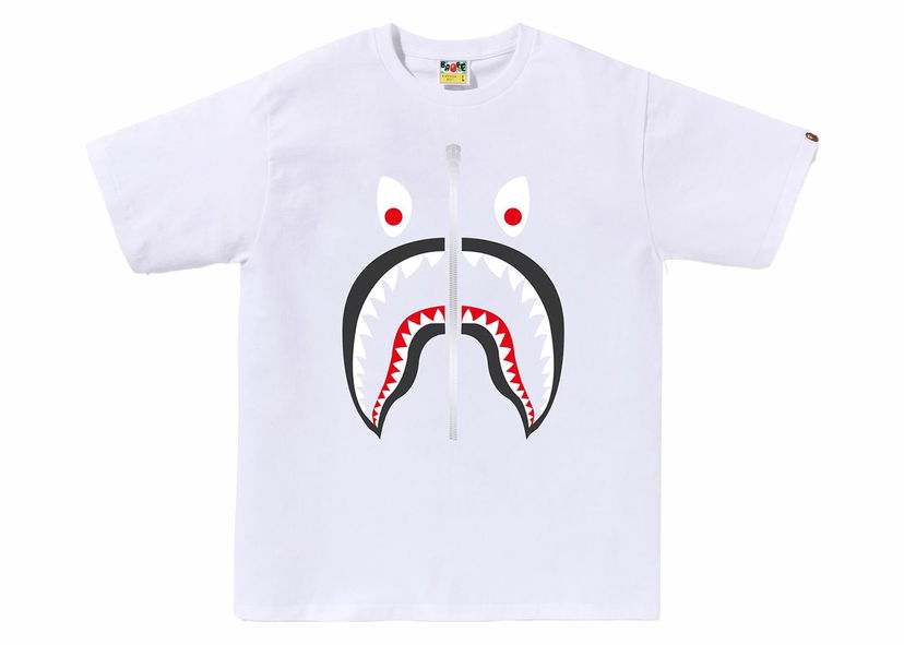 Tričko BAPE BAPE A Bathing Ape Mad Shark Tee White Biela | 1J80-110-059