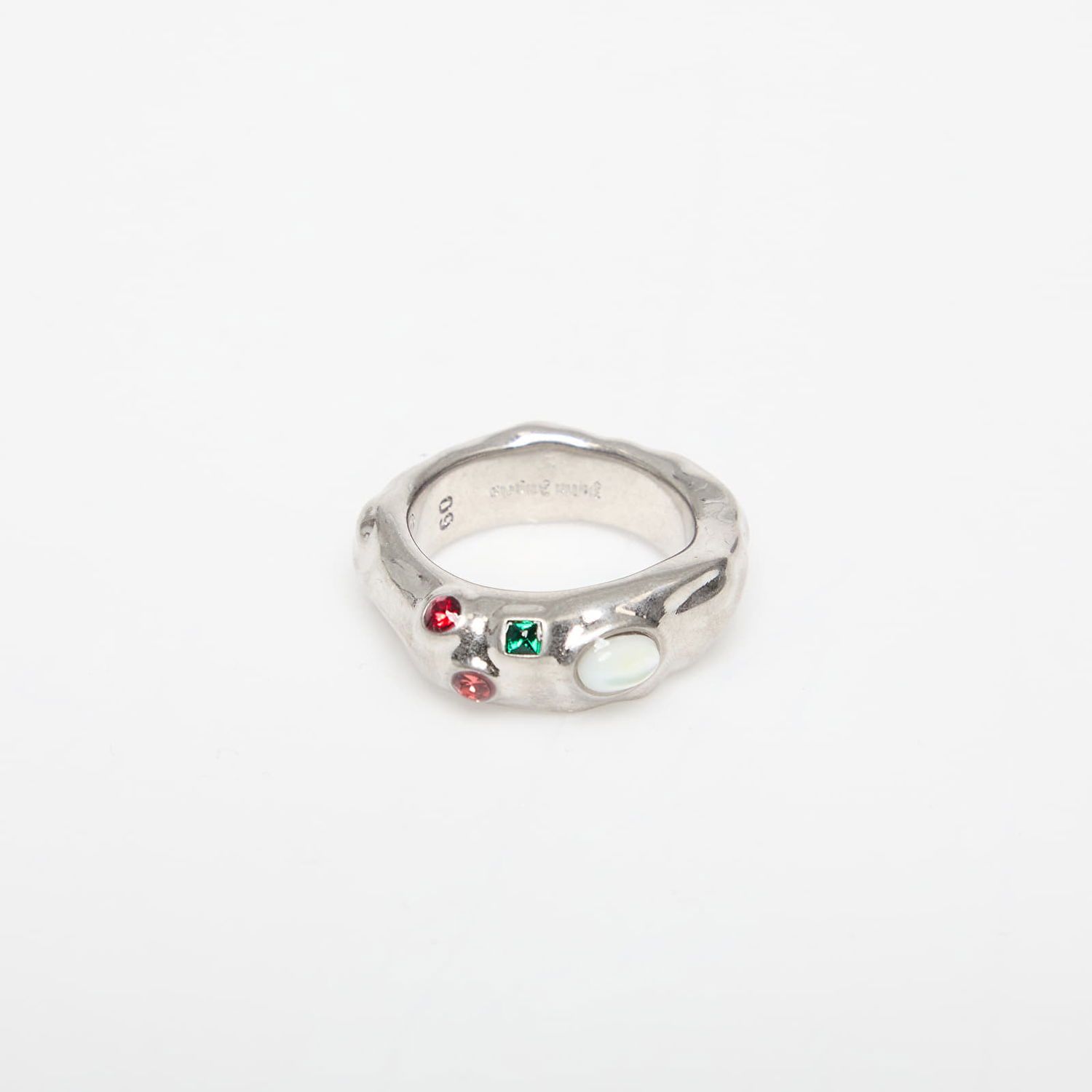 Prsteň Palm Angels Oval Melted Strass Ring Silver/ Multicolor 60 Metalická | PMOC02AS25MAT0017284, 0