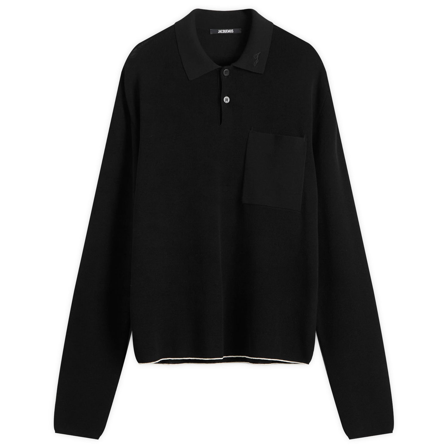 Polo tričko Jacquemus Knitted Polo Shirt Čierna | 25HPOM00603AK00274-990, 0