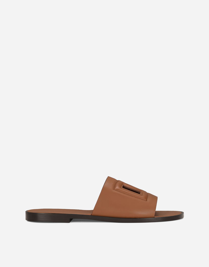 Doplnky Dolce & Gabbana Dolce & Gabbana Calfskin Sliders Hnedá | A80397AO60281236