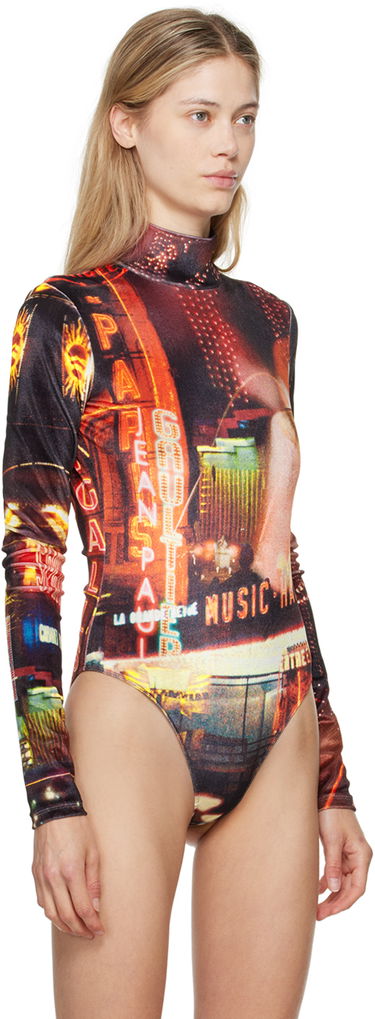 Body Jean Paul Gaultier Gaultier Velvet Pigalle Turtleneck Bodysuit Rôznofarebný | 24/30-F-BD049-J554-00301550, 3
