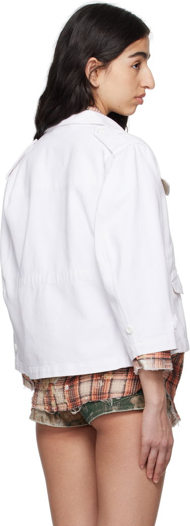 Bunda R13 R13 Boxy Army Denim Jacket Biela | R13WR396-R522B, 2