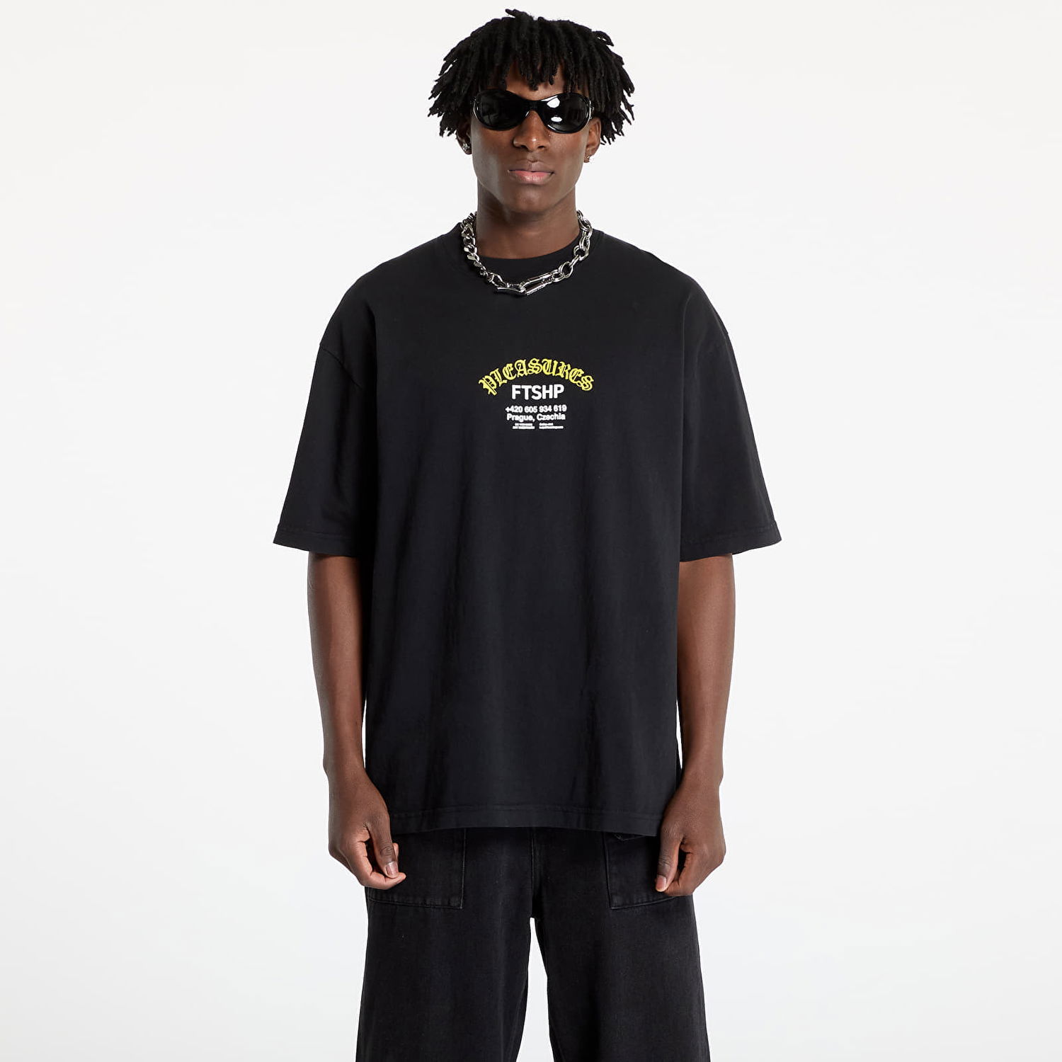 Tričko Pleasures FTSHP x Questions T-Shirt Čierna | P24W075 BLACK, 0