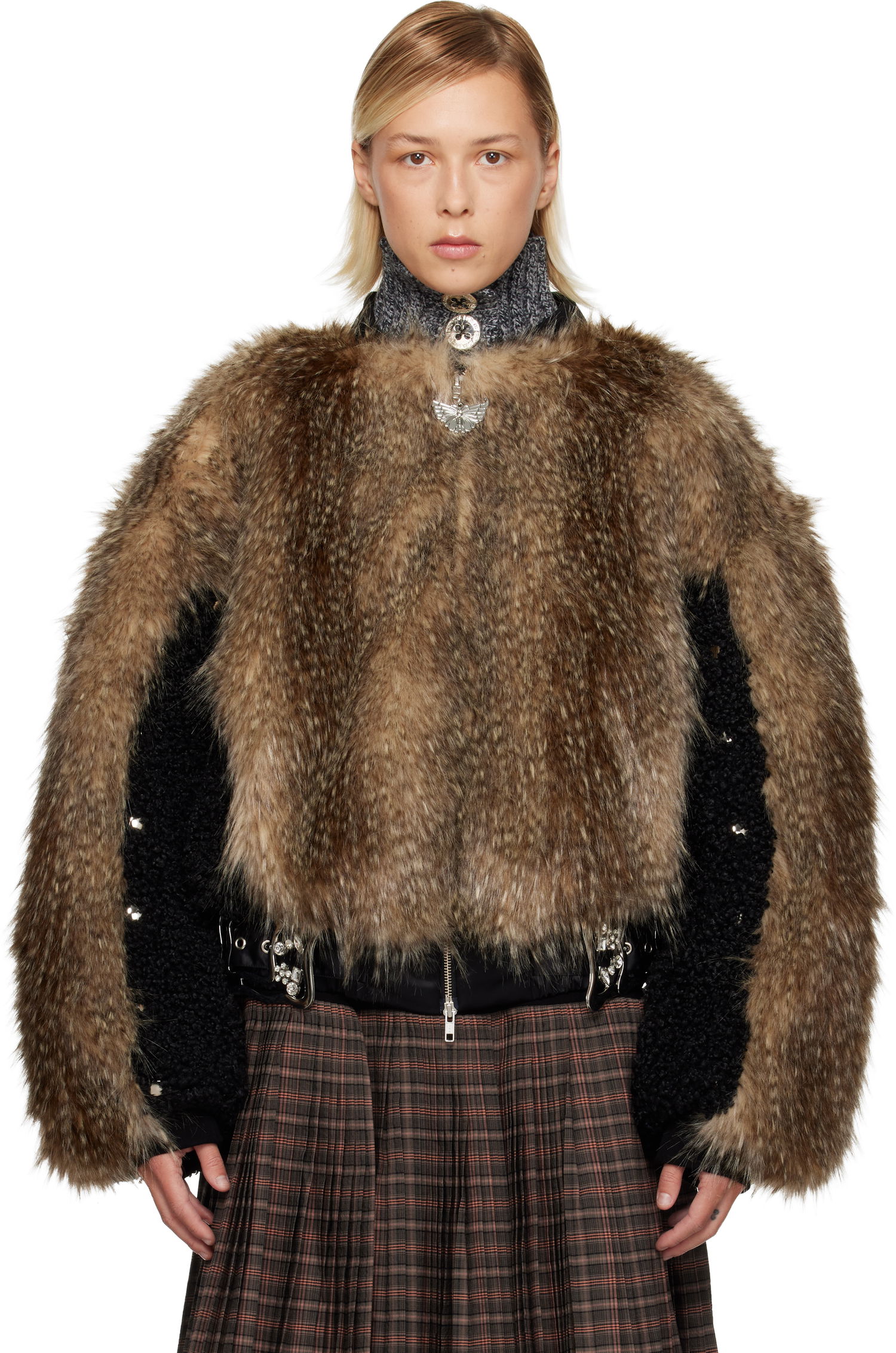 Bomber bunda Chopova Lowena French Kiss Faux-Fur Bomber Jacket Hnedá | 5320, 0
