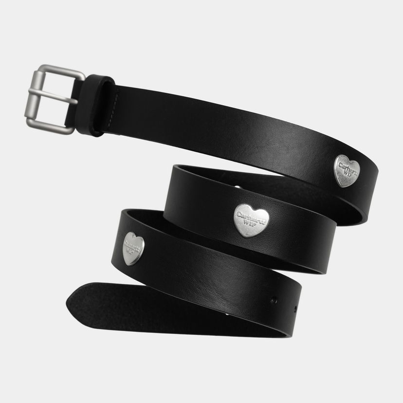 Opasok Carhartt WIP Tylor Leather Belt with Metal Heart Logo Čierna | I035381_9