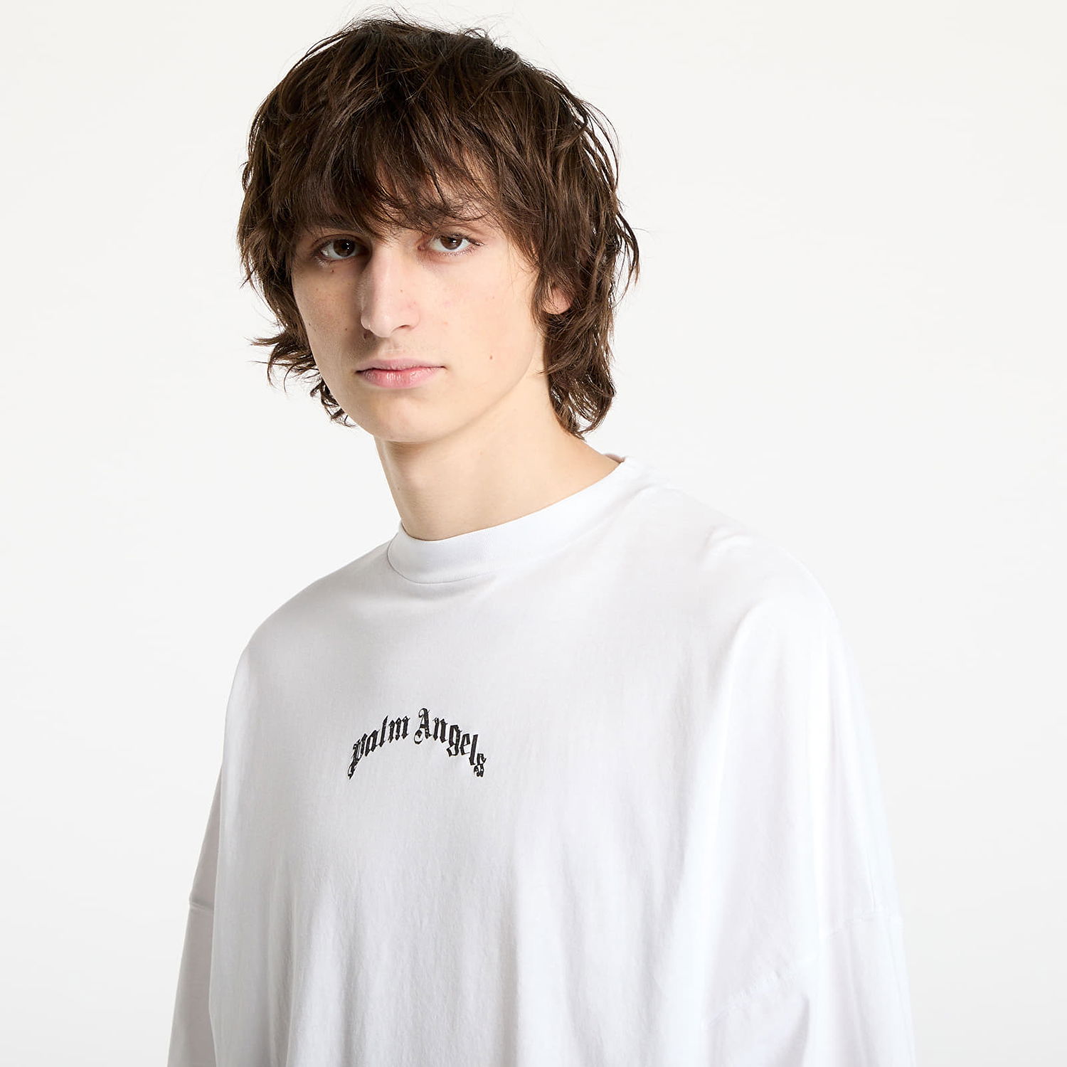Tričko Palm Angels Curved Logo T-Shirt Biela | PMAA002S25JER0010310, 1