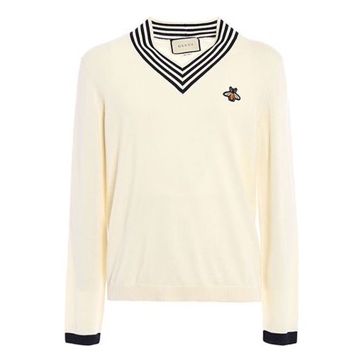 Sveter Gucci Knit With Bee Embroidery Biela | 496442-X9I00-9515