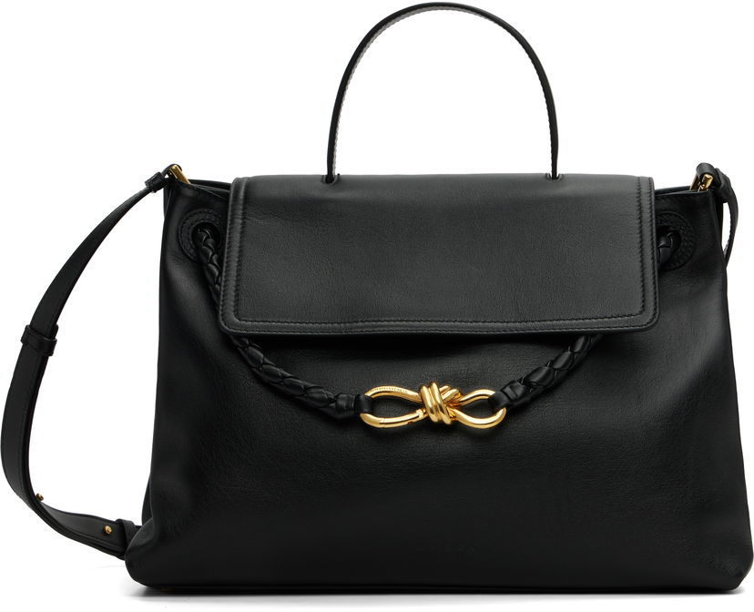 Taška cez rameno Bottega Veneta Bottega Veneta Ciao Ciao Leather Shoulder Bag Čierna | 817231 V4O92