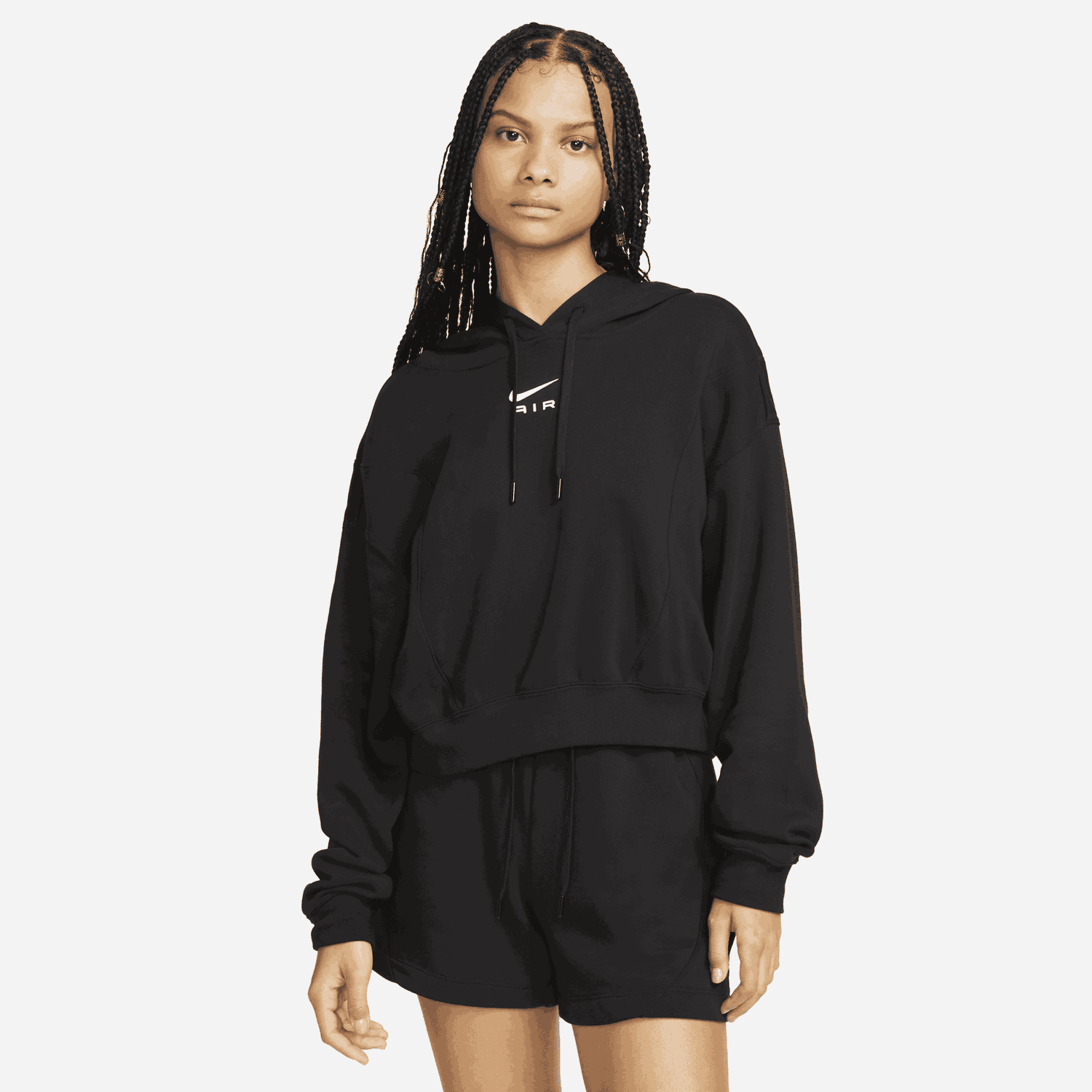 Mikina Nike Air Fleece Cropped Hoodie Čierna | DV8048-010, 0