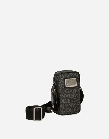 Ľadvinka Dolce & Gabbana Dolce & Gabbana Coated Jacquard Crossbody Bag Čierna | BM2041AJ7058B969, 2