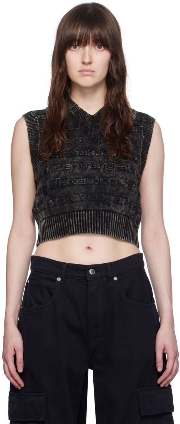 Sveter Alexander Wang Black 3D Logo Vest Čierna | 1KC3241058