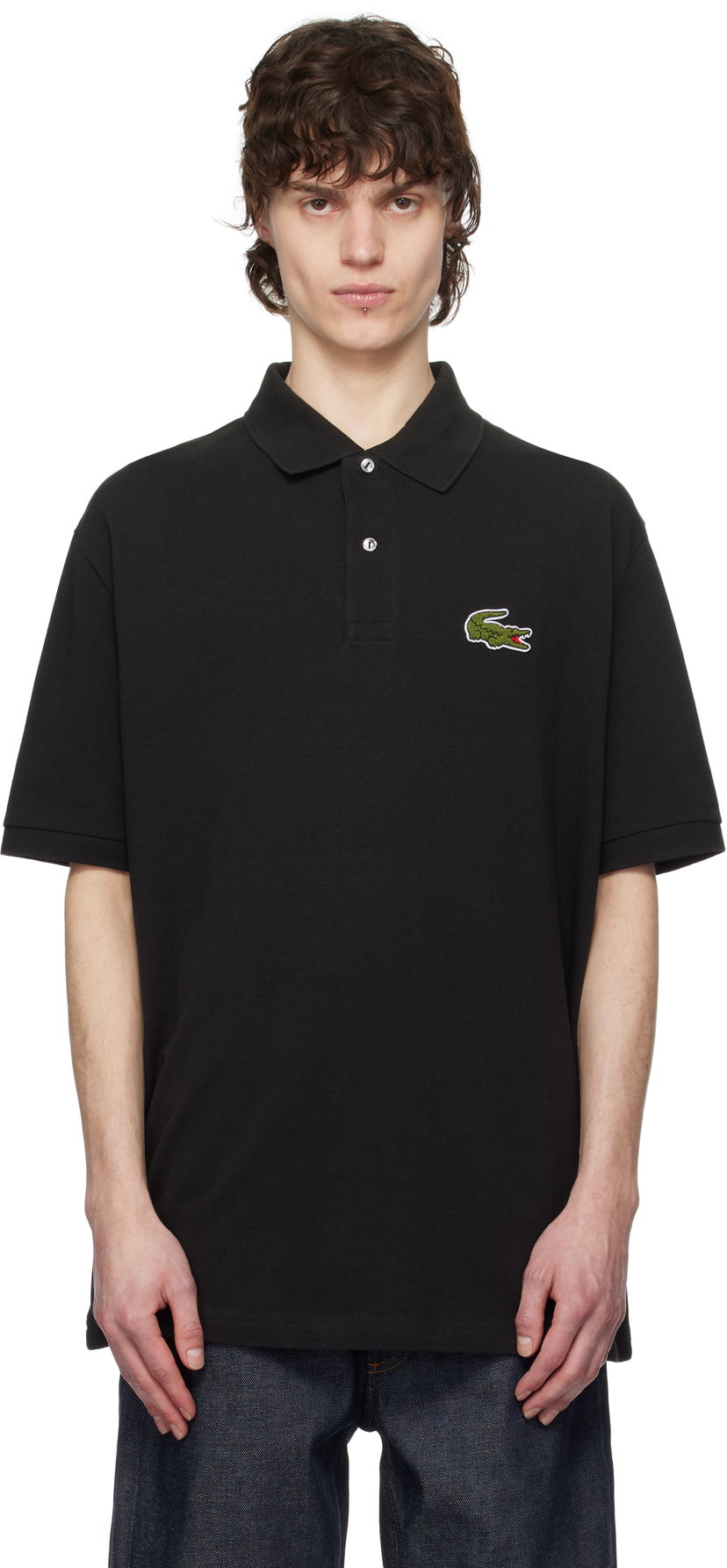 Polo tričko Lacoste Loose Fit Pique Badge Polo Čierna | PH2751_031