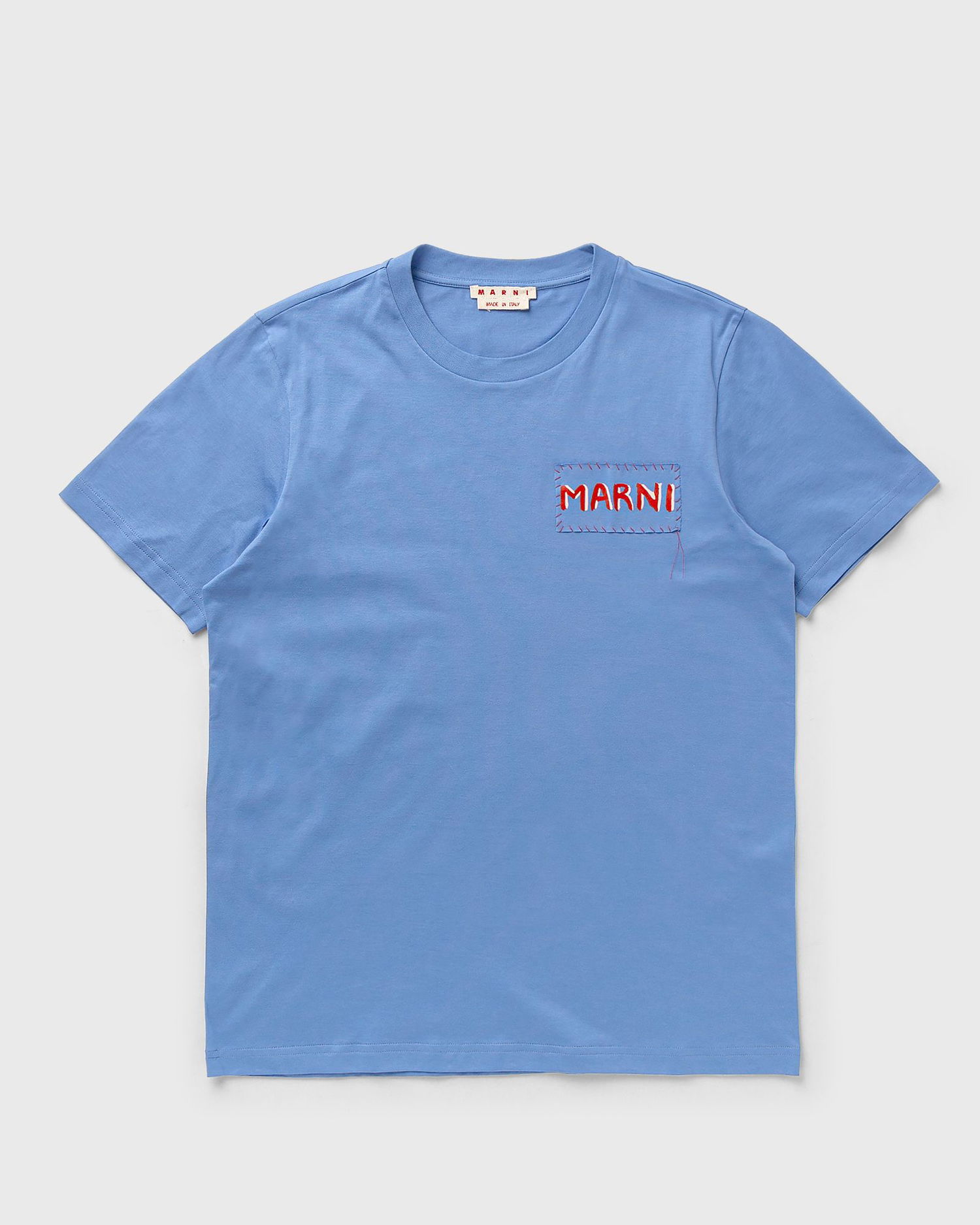 Tričko Marni Blue Short Sleeve T-Shirt With Logo Patch Modrá | HUMU0198X0-00B26, 0