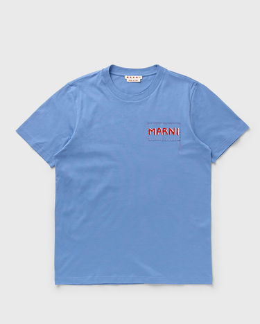 Tričko Marni Blue Short Sleeve T-Shirt With Logo Patch Modrá | HUMU0198X0-00B26, 0