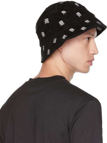 Klobúk R13 R13 Corduroy Allover Logo Bucket Hat Čierna | R13WA026-R153B, 2